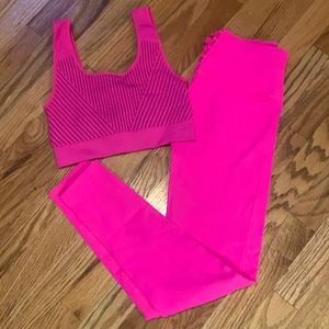 Fabletics Pink Set in Second Skin Seamless fabric